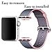 Band for Apple Watch 38mm,QIFIT Third Party Fine Woven Nylon Wrist Strap Bracelet Replacement Band with Stainless Steel Buckle for Apple Watch Series 2 / 1, Sport, Edition,38mm,Lightpink Midnightblue