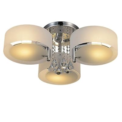 RH RUIVAST Flush Mount Ceiling Light Fixture Crystal Chandeliers Light Modern 3-Light Ceiling Lamps,for Dining Room Living Room Bedroom and