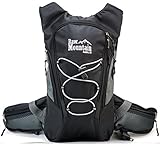 Hydration Pack with FREE 2L Water Bladder by Raw Mountain. Rucksack great for Outdoors, Running, Hiking, Climbing & Cycling. Adjustable Shoulder & Waist Straps to fit Men, Women, Kids (Midnight Black)