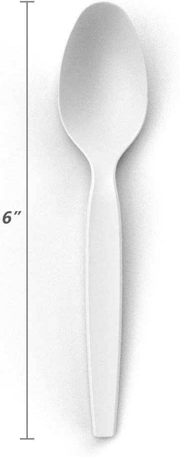 Plastic Spoons, White, Heavy weight, 100 Packs: Kitchen & Dining