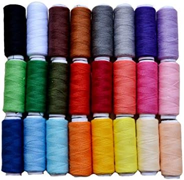 ShineIn Polyester Sewing Thread 24 Mixed Colors 200 Yards Each Spool for DIY Hand and Sewing Machine
