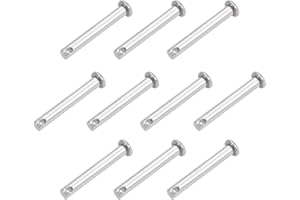 uxcell Single Hole Clevis Pins - 5mm X 35mm Flat Head 304 Stainless Steel Link Hinge Pin 10Pcs