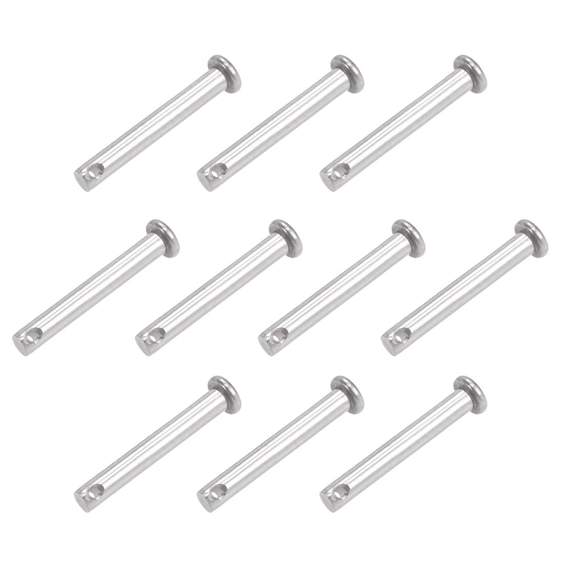 sourcing map Single Hole Clevis Pins - 5mm X 35mm Flat Head 304 Stainless Steel Link Hinge Pin 10Pcs
