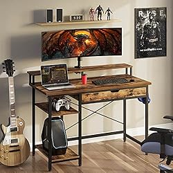 Rolanstar Computer Desk with Monitor Shelf and