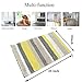 HEBE Microfiber Bathroom Rugs Non-Slip Striped Bath Mats Rug for Bathroom Absorbent Step Out Shower Accent Rugs Machine Washable(18x26, Yellow/Grey)
