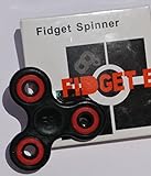 Fidget Spinner (Black) Fidget Spinner (Red) Anti Anxiety 360 Spinner w Premium Quality Bearings. (3D Fidget) ADD, ADHD, OCD, Autism stress relief and toy. Relieves anxiety, boredom, and insomnia.