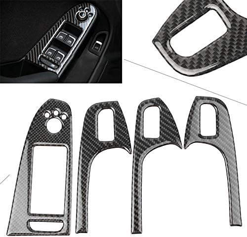 激安な100 本物 アウディ車用4個スイッチパネルウィンドウリフトスイッチボタンフレームカバートリム高級感カーボン調カーアクセサリーaudi B8 08 15 値段が激安大特価