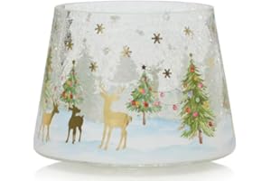 Yankee Candle Winter Holiday Lights Crackle Glass Jar Candle Shade Topper - For Large and Medium Orignal Jar Candles - Not for use with Signature Candles