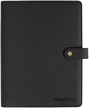 Business Padfolio Faux Leather Portfolio Binder Case by RAY.King Professional Documents Organizer with 5 Card Holders & iPhone Slot for Interview &Resume Document and Notepad