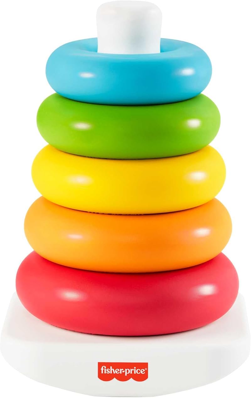 Fisher-Price Rock-a-Stack Baby Toy Plant-Based Rings Classic Stacking