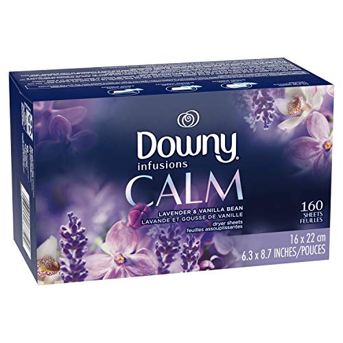 INFUSIONS FABRIC SOFTENER DRYER SHEETS, CALM, LAVENDER & VANILLA BEAN 160 COUNT