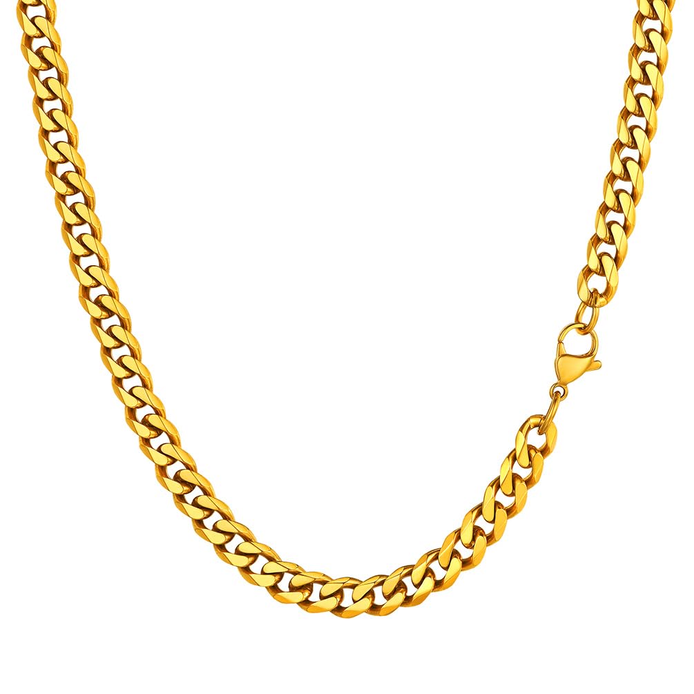 PROSTEEL Male Chain Hiphop Curb Cuban Link Chain Stainless Steel Gold Chunky Men and Women Neck Chain