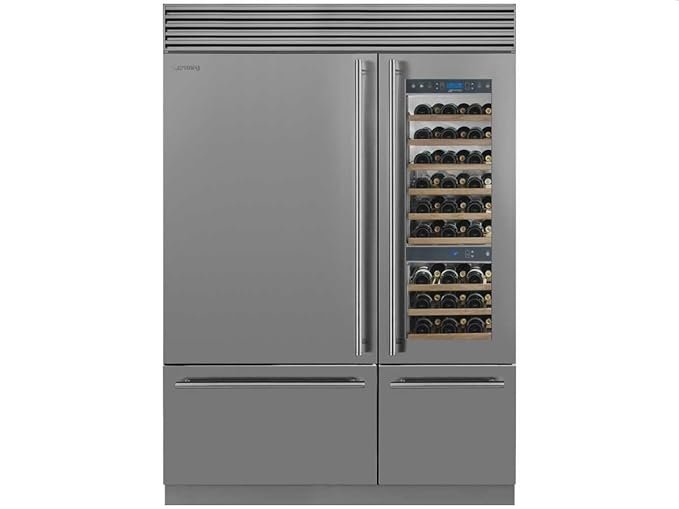 Smeg Side by side vino de/Nevera y congelador Combinación Acero ...