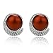 Red Clip on Earrings with Erxtra Large Faux Pearl Antique Cute Earrings for Women