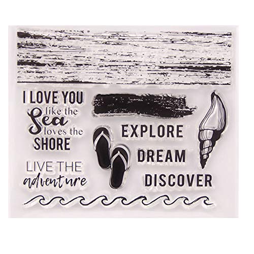 Sea Waves Beach Adventure Discover Seashell Clear Stamp Rubber Clear Stamp/Seal Scrapbook/Photo Album Decorative Card Making Clear Stamps