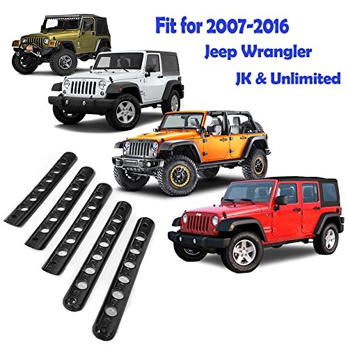 Big Ant Jeep Wrangler Aluminum Door Handle Knobs Cover, Side Door Grab Handle Inserts Cover Trim Handle Pull for 2007-2018 Jeep Wrangler JK & Unlimited 4 Door- 5pcs - Thumbnail 3