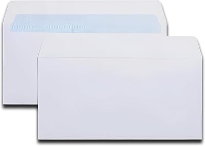 Indigo Classic Strong DL White Envelopes Peel & Seal 100GSM 110x220mm Pack 50