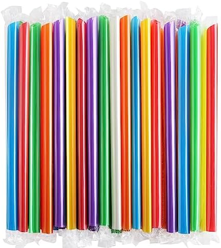 Lot De 400 Pailles Jumbo Transparentes – Pour Smoothies, Milk-shakes, Boissons – Idéal Barbecue
