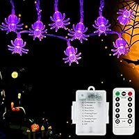 SYIHLON Christmas Decorations Lights 8 Modes,10.8ft 30LEDs Spider Lights with Remote Control,IP65 Waterproof Battery Operated Fairy String Lights for Christmas Bar Outdoor Indoor Halloween Decor