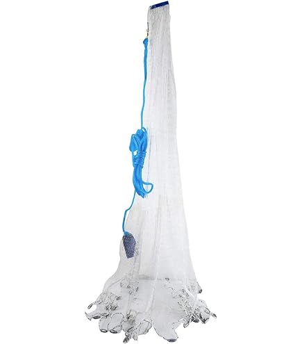 Épervier De Pêche 6 Pieds – Maille 0.5 Pouce – Lesté, Avec Poignée (Neuf)