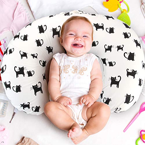 Nursing Pillow Covers- Nursing Pillow Slipcovers for Breastfeeding Moms,Ultra Soft Snug Fits On Infant Nursing Pillow,Cats Pattern