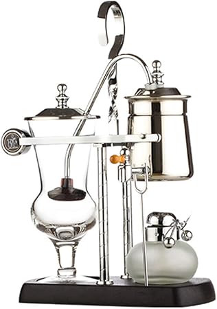 Máquina de café manual de gotejamento de sifão, máquina de café de vidro dourado e prateado