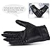 Vbiger Womens Leather Gloves Winter Gloves Cold Weather Warm Mittens Black (L, Black)