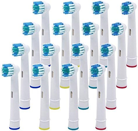 Replacement Toothbrush Heads Compatible with Oral B Braun Soft Bristles Dual Precision Clean (16)