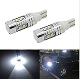 Gezan(TM) 2pcs 50W 6000k White 921 T10 T15 Backup Reverse LED Lights Projector Lens Bulbs