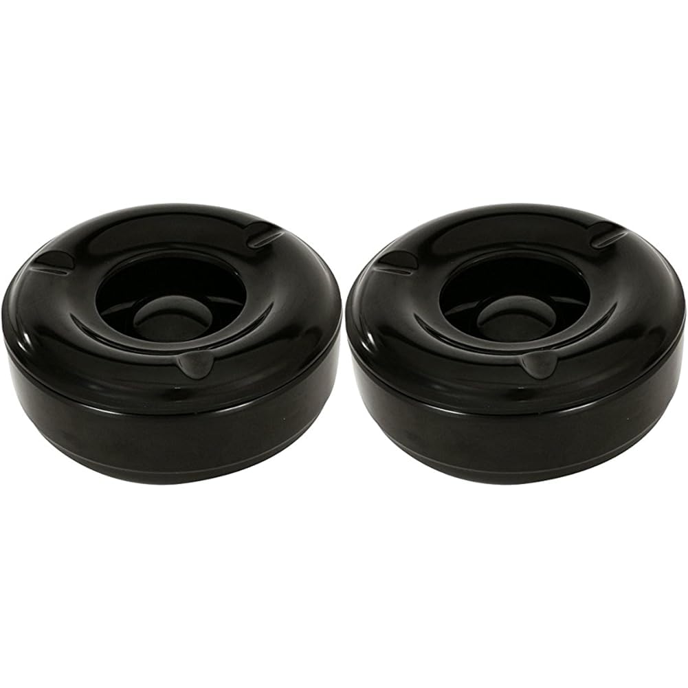Genware NEV-AT-WIND Windproof Melamine Ashtray, Base and Lid, 5.75" (Pack of 2)