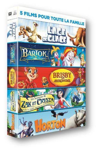 5 Films Pour Toute La Famille : L'age De Glace + Bartok Le Magnifique + Brisby Et Le Secret De Nimh + Les Aventures De Zak Et Crysta + Horton - Pack