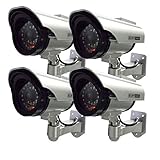 Henxlco 4Pack Dummy Solar Security Camera Fake