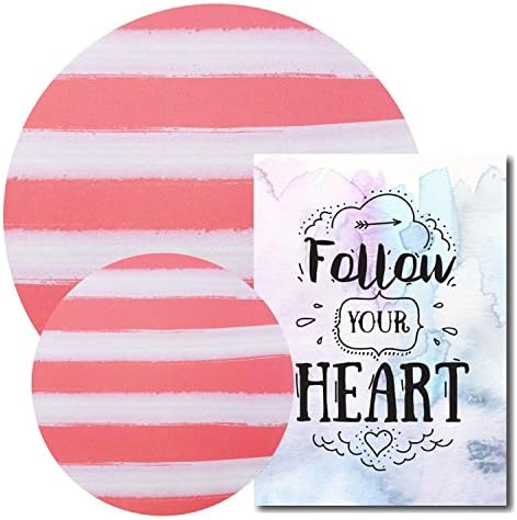 3pcs/Set Stripe Mousepad Coaster Mini Poster (Salmon Pink)