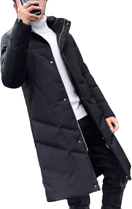 Amazon Yitongメンズ ダウンジャケット フード付き ロングコート ファッション 中綿コート メンズ 防寒 冬服 厚手 韓国風 コート コート ジャケット 通販
