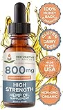 High Strength Hemp Oil for Anxiety and Pain Relief - 800mg Delicious Mandarin Orange Flavor 2 Ounce - 60ml 120 Servings - Restorative Botanicals - Also Supports Healthy Sleep Patterns, Mental Clarity