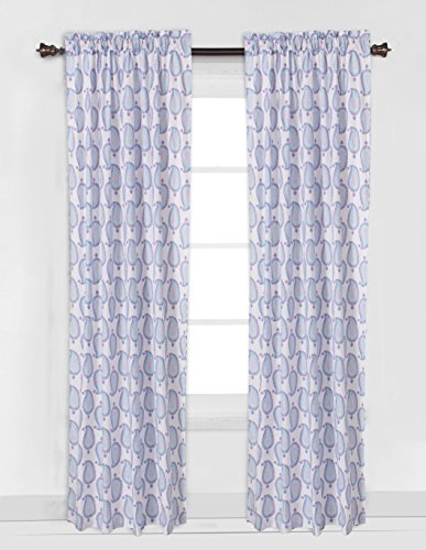 Bacati - Paisley Floral Window Treatments Sold Individually (Lilac/Purple/Aqua Paisley Curtain Panel)