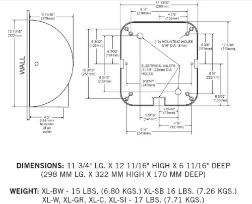image for XLERATOR XL-BW8 Automatic High Speed Hand Dryer with White Thermoset (