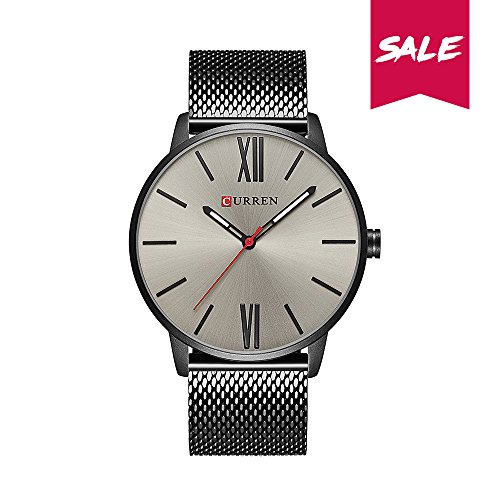 CURREN Men Watches Quartz Ultra Thin Dial Luxury Business Waterproof Stainless Steel Mesh Band Watch The Best Gift for Men 8238 