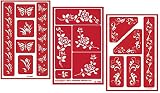 3 Armour Etch Over N Over Reusable Glass Etching Stencils Set | Butterfly, Fleur De Lis, Rose
