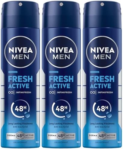 NIVEA MEN Fresh Active, Antiperspirant for Men, Fresh Scent, Spray