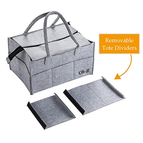 image for CO-Z Multifunctional Large Baby Diaper Caddy with Zipper Cover, Nurser