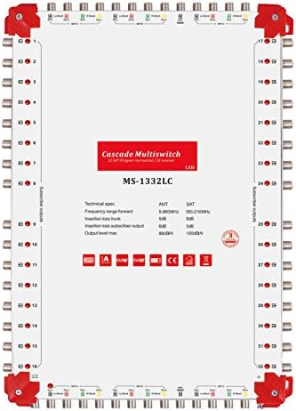 Gecen 13 In 32 Out Cascade Multiswitch 12 SAT + 1 Terrestrial/32 Receiver Multiswitch