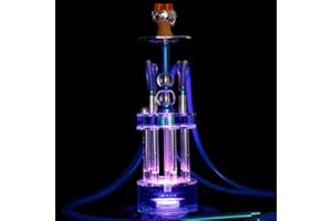 NewBeeclassic 4 Hose Hookah Set，Large Party LED Hookah, Modern Fountain Design Shisha kit with everything, Luxury fun Hookah for Great Smoking