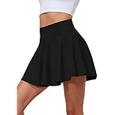 Hiwzffy Pleated Tennis Skirts for Women High Waisted Golf Skorts Tummy Control Skirts with Shorts Pockets Lightweight