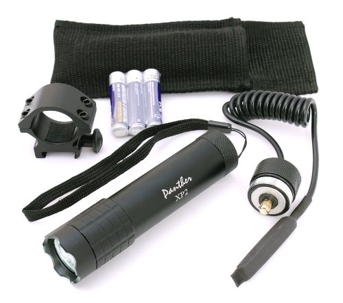 PANTHER XP2 Tactical 180lumen 3Watt AAA Strobe LED Flashlight Weaponlight w Gun Mount Wire Cord Switch