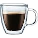 Bodum Bistro Double-Walled Transparent 10 Ounce Coffee Mug, Set of 6