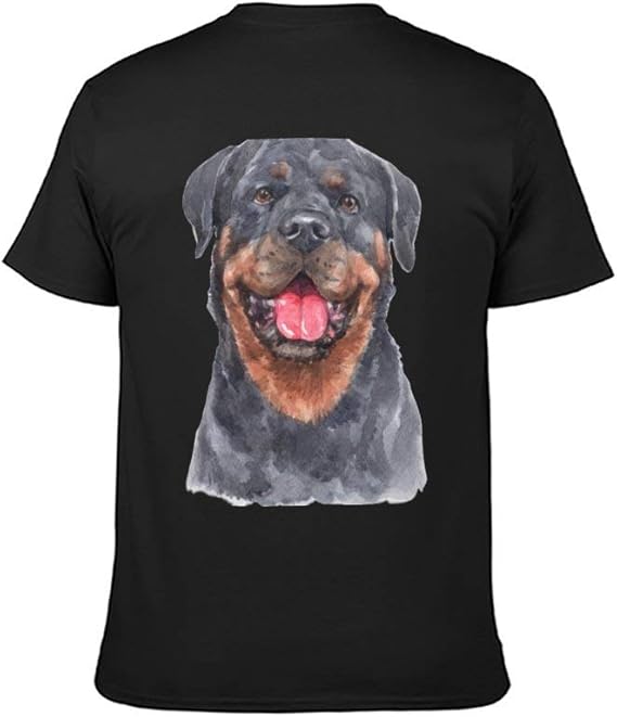 Amazon 伊豆ちゃん ロットワイラー1 男性 Tシャツ 半袖 メンズ カジュアル フロント無地 カットソー ファッション 丸襟 柔らかい 快適 Tシャツ カットソー 通販