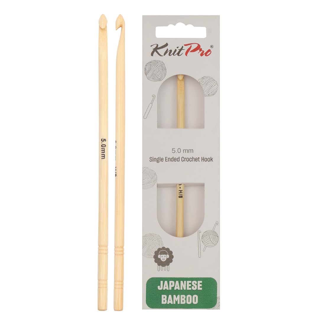 KnitPro Bamboo Single Ended Crochet Hook | 5.00mm