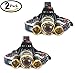 2 Pack Brightest and Best 6000 Lumen Bright Headlamp Flashlight , IMPROVED LED with Rechargeable Batteries for Reading Outdoor Running Camping Fishing Walking - Waterproof Headlight