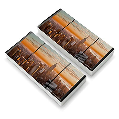 New York Skyline Sunset Penthouse Suite View Eraser Set of 2